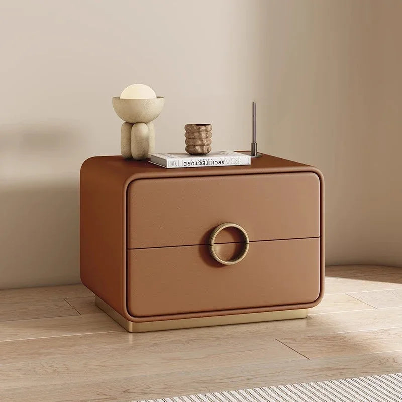 Glamour Modern Nightstand – Minimalist Bedside Table with Drawers and Storage