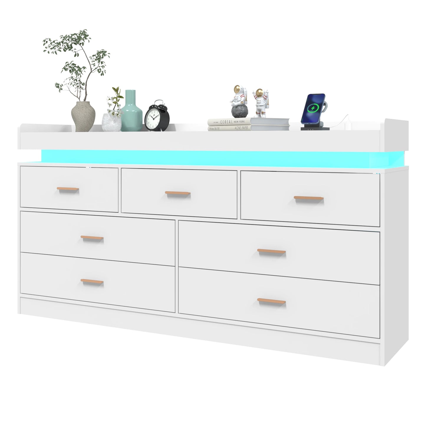 7-drawer chest with LED lighting
