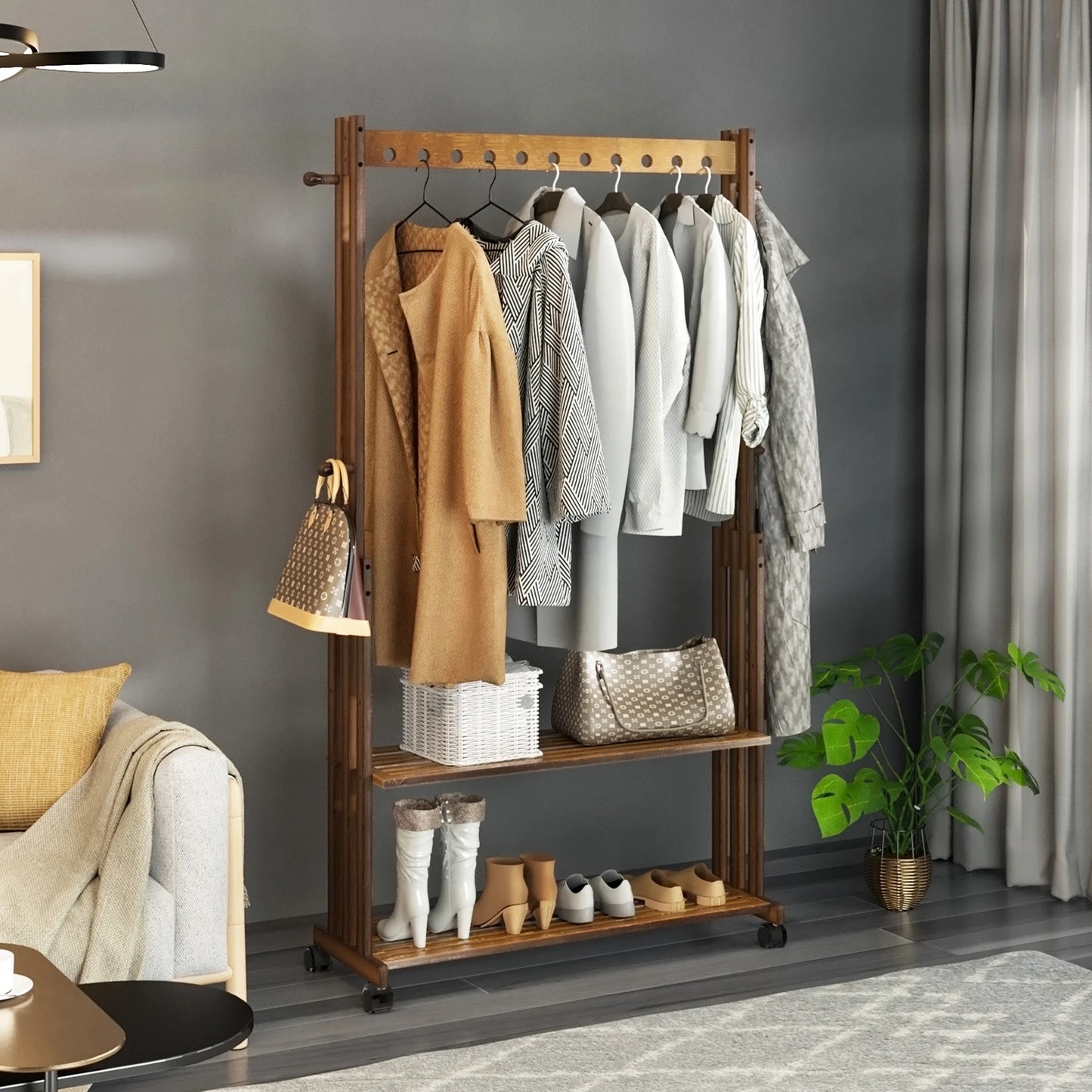 Vintage Bamboo Clothes Rack