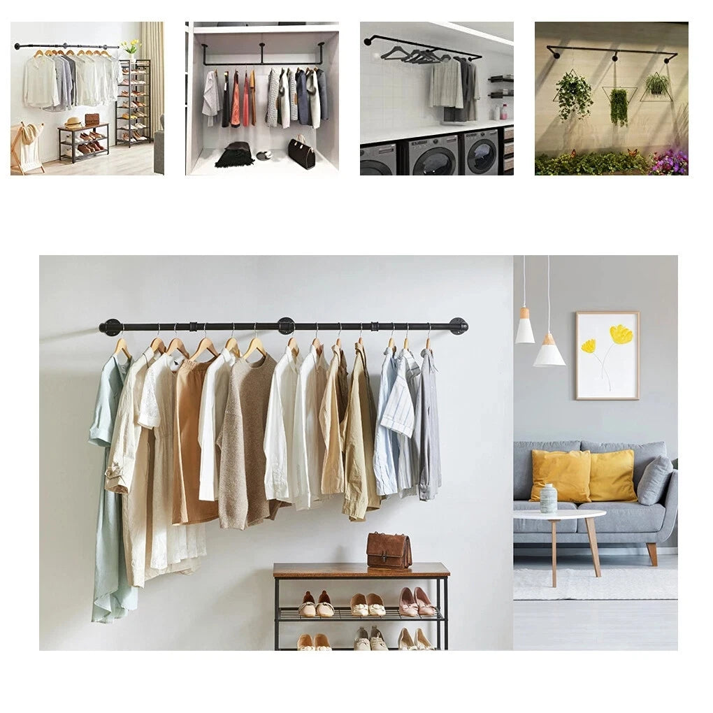 Industrial Wall Clothes Rack