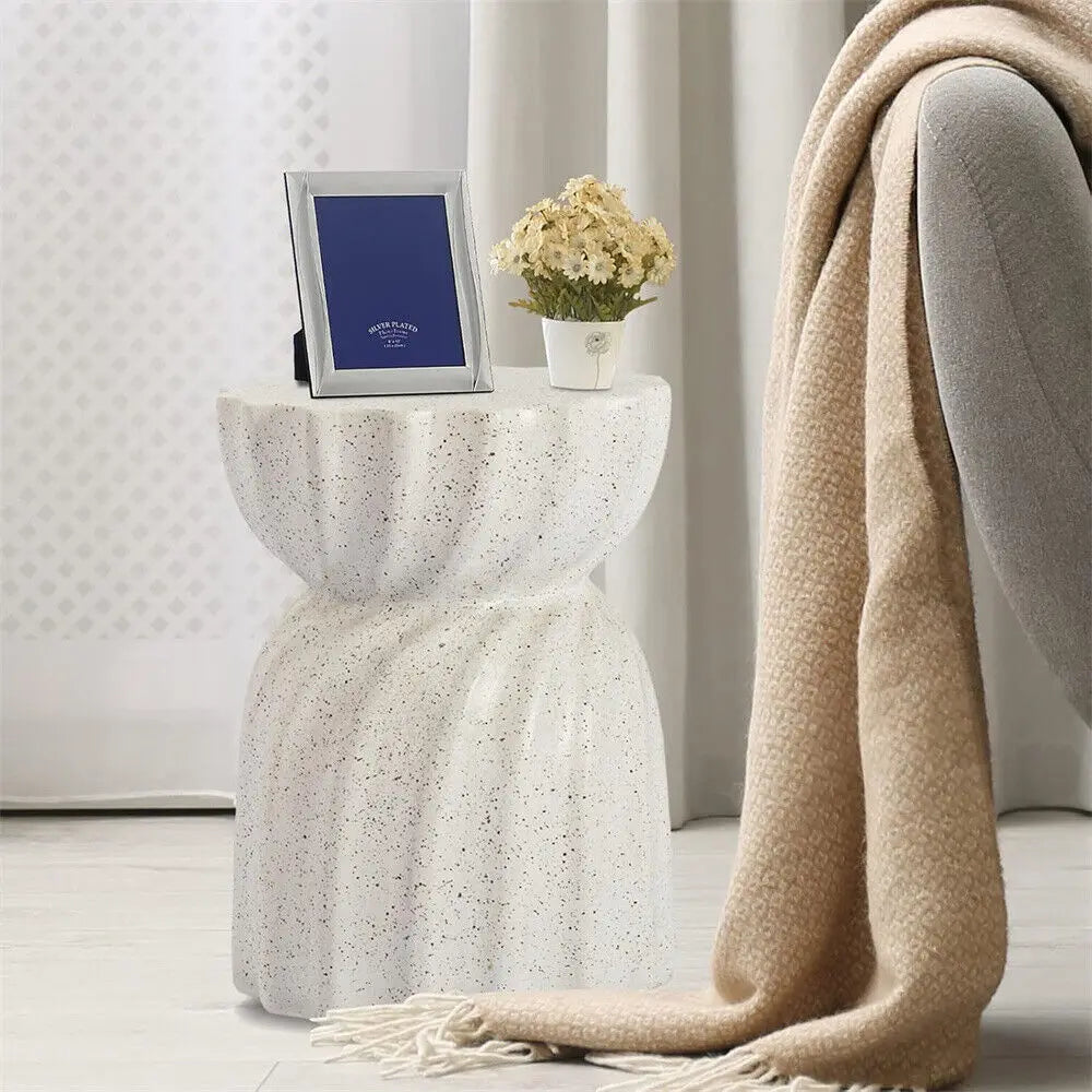 Hourglass Concrete Accent Side Table