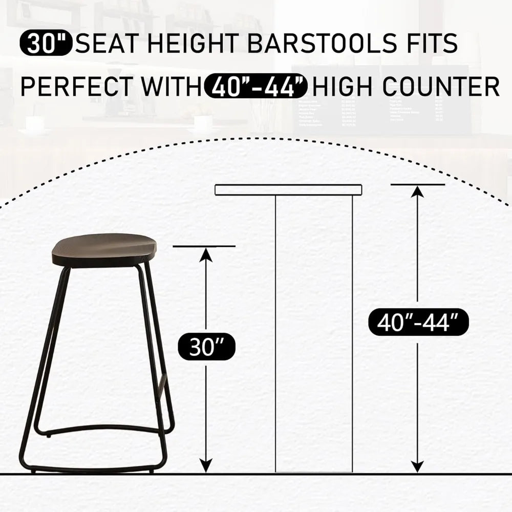 Industrial Wood Bar Stools