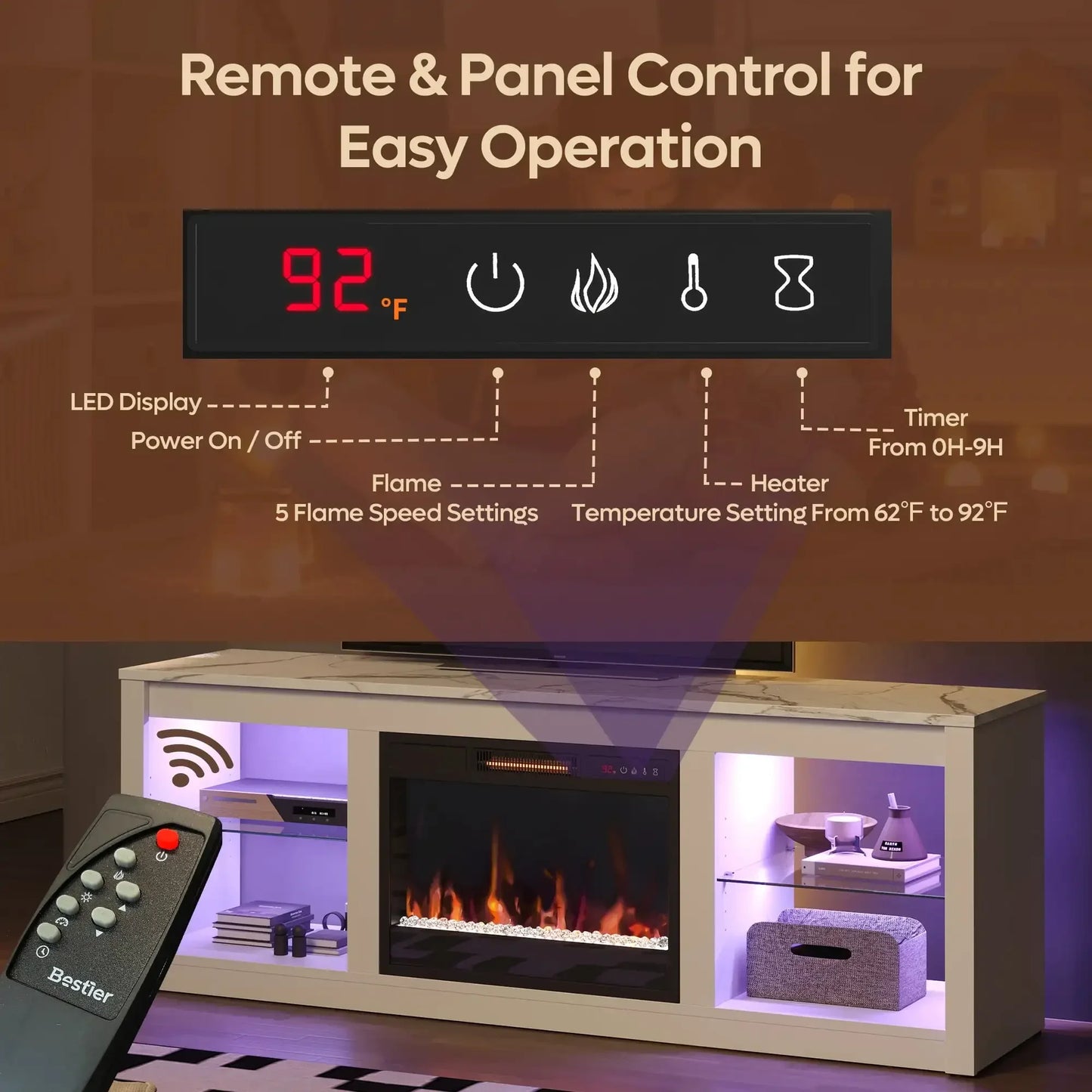 LED Electric Fireplace Stand