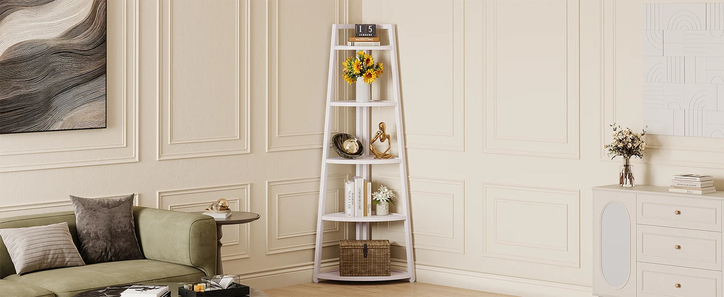 White Corner Bookcase
