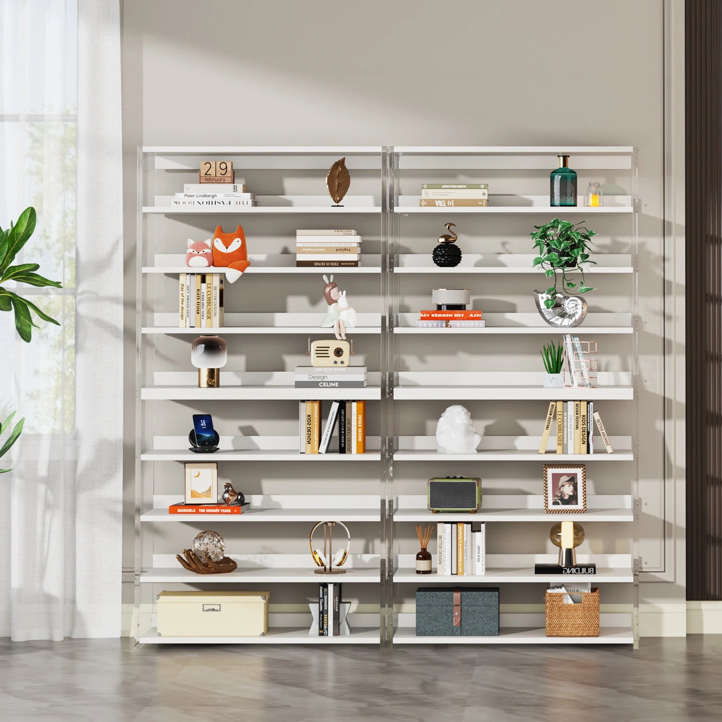 Acrylic 8-Tier Bookshelf