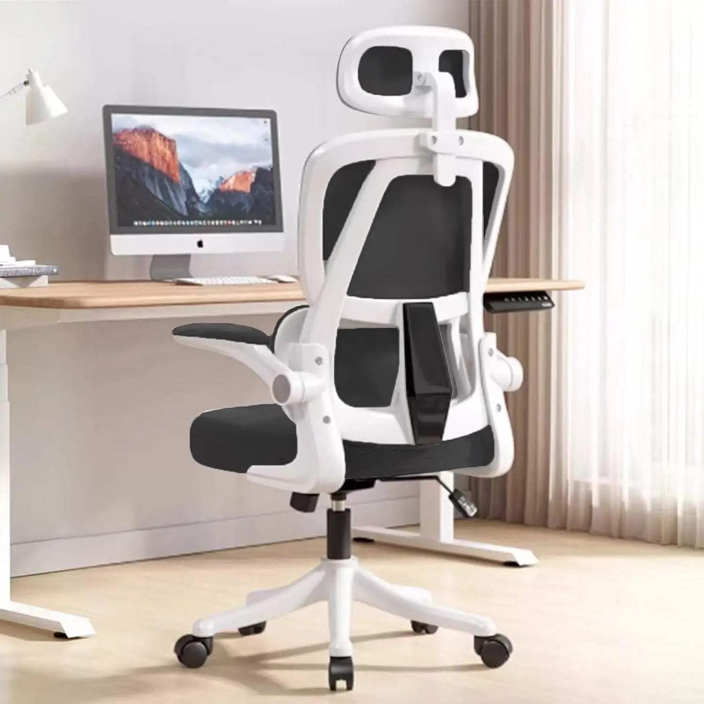 Ergonomic Mesh Office Chair with Flip-Up Armrests