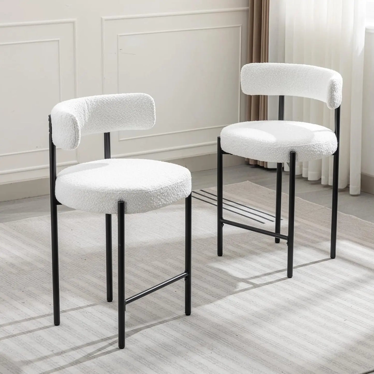 White Bar Height Stools Set