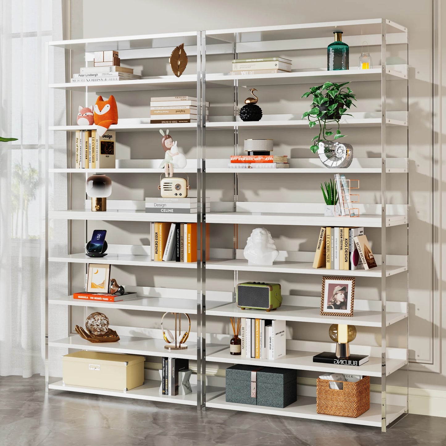 Acrylic 8-Tier Bookshelf