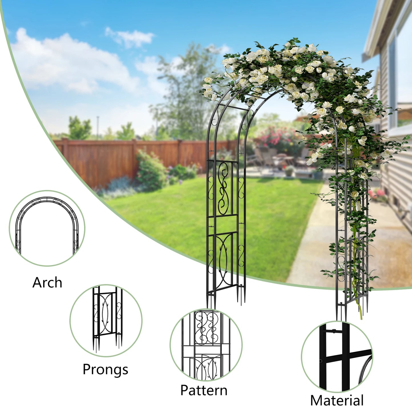 Tall Gothic Metal Garden Arch