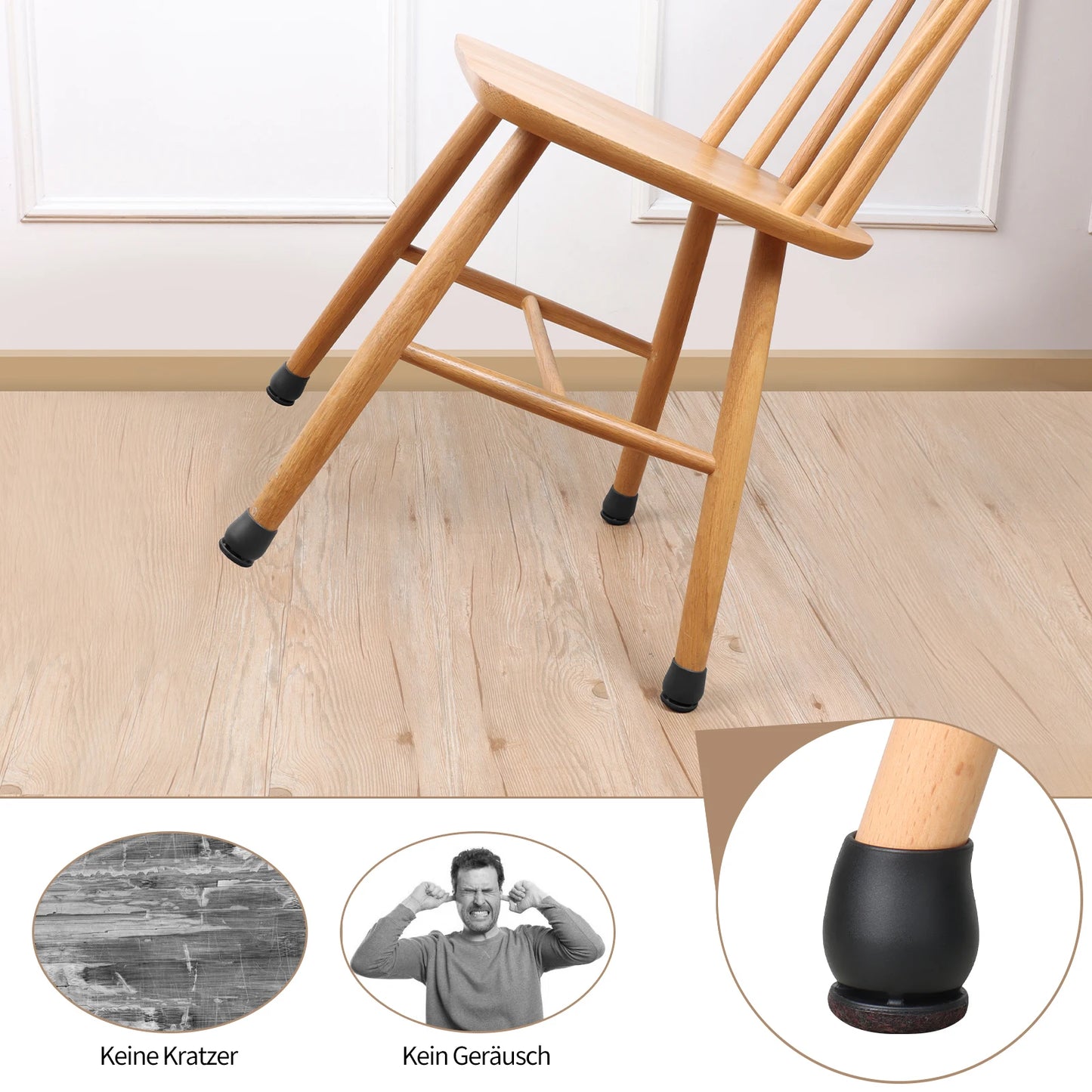 Chair Leg Floor Protectors with Felt Pads