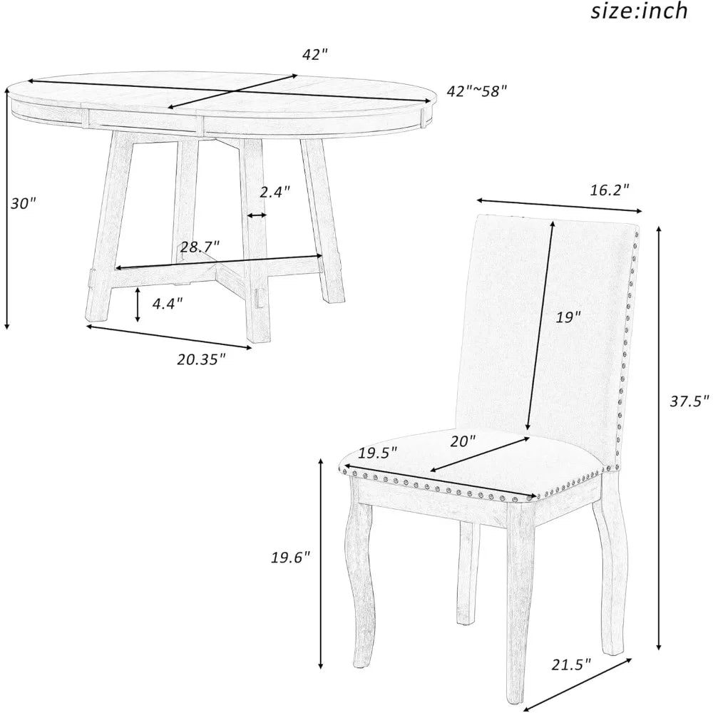 Extendable Round Table Set