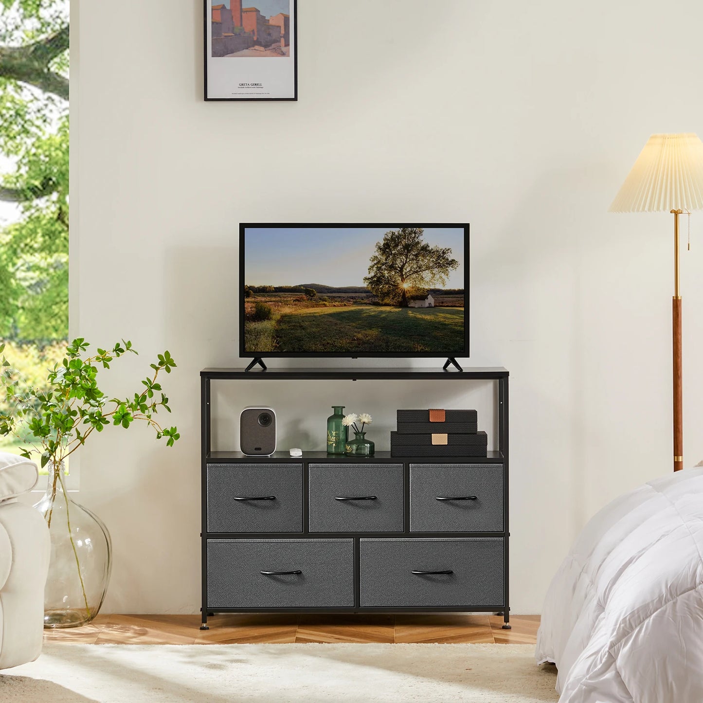 5-Drawer Shoe Cabinet TV Stand