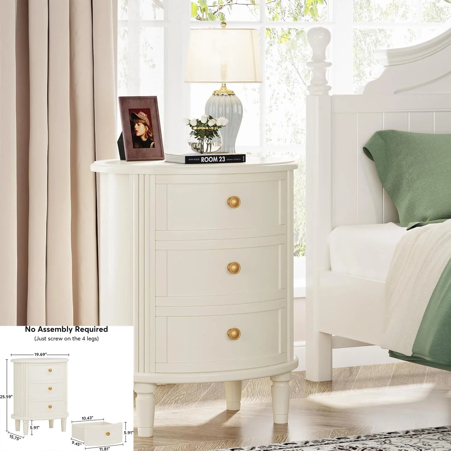 Modern White Nightstand