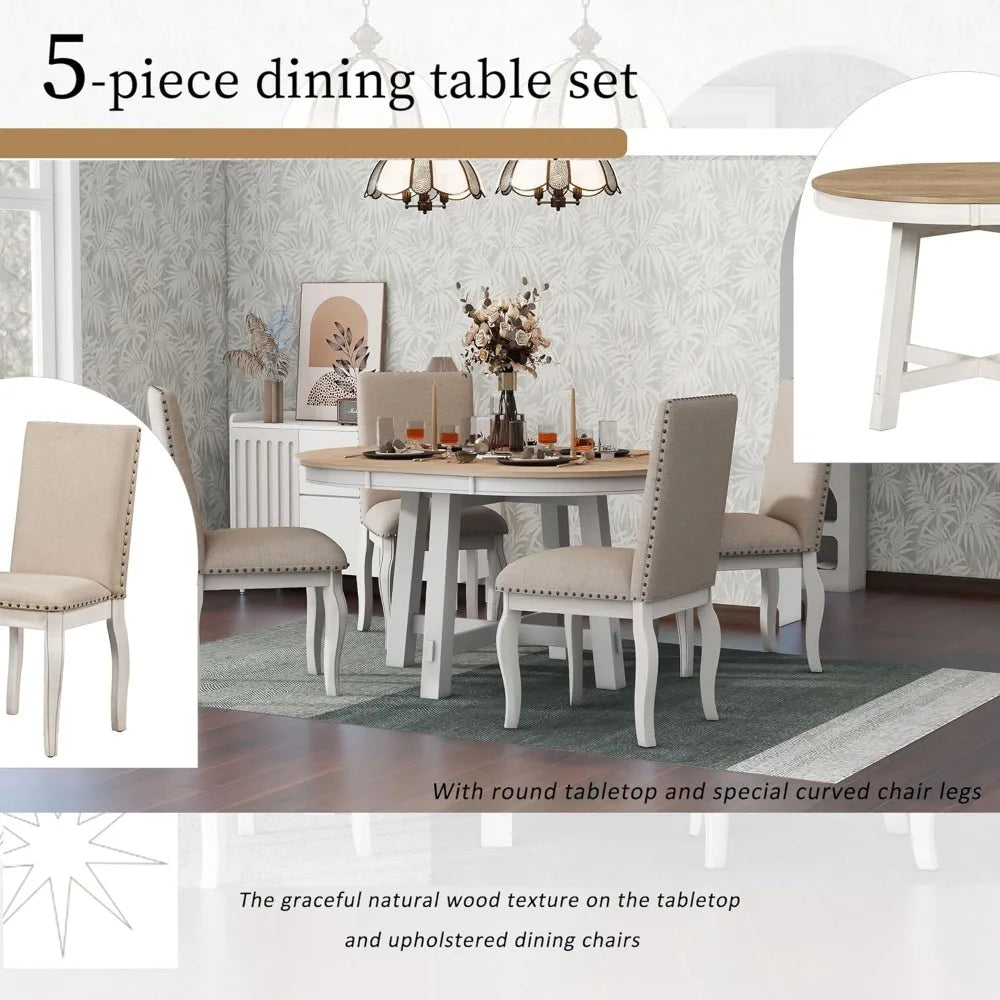 Extendable Round Table Set