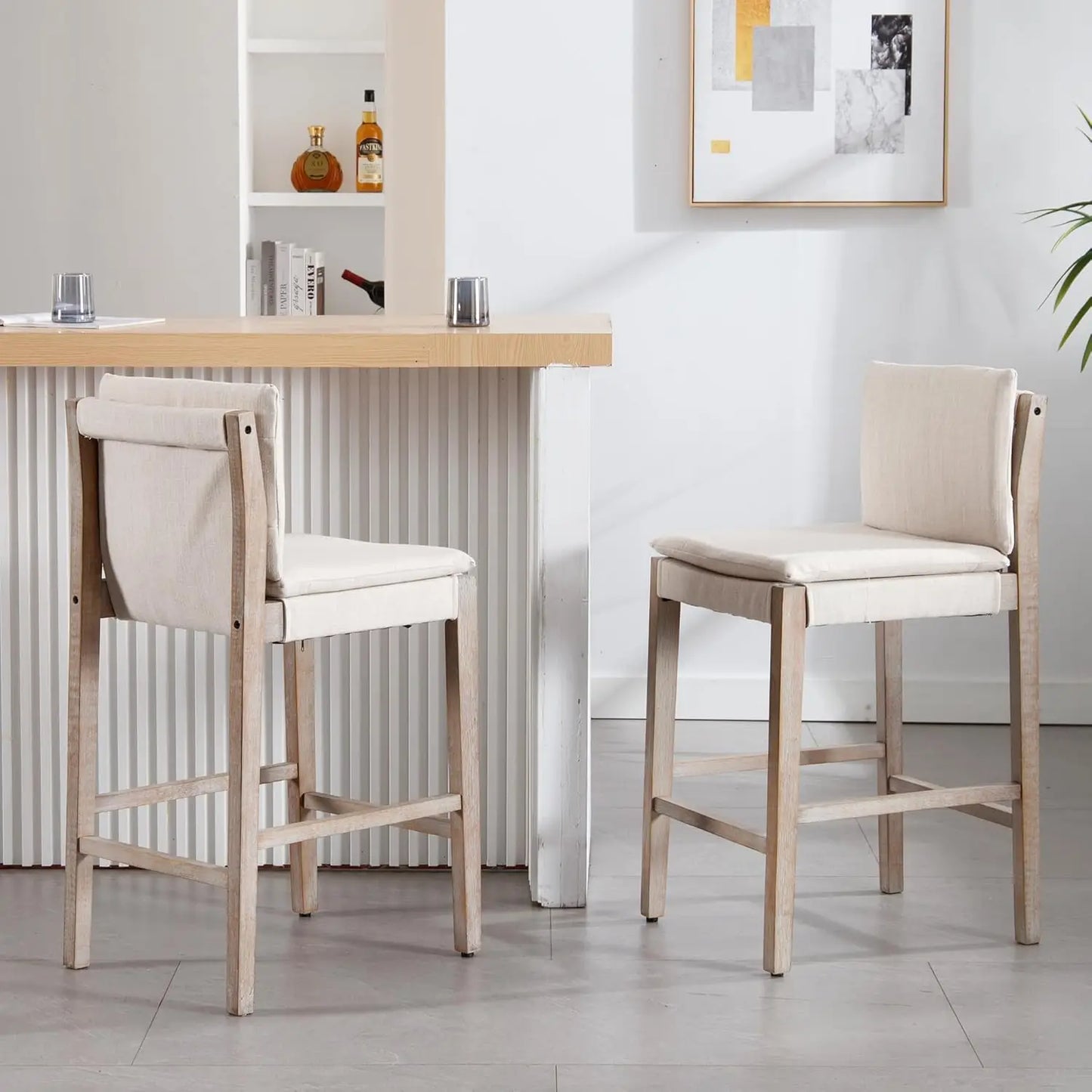 Farmhouse Linen Bar Stools