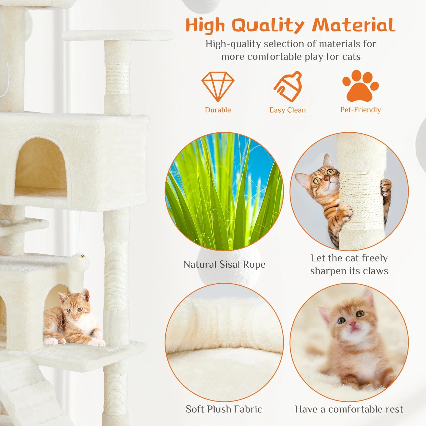 54in Tall Multi-Level Cat Tree