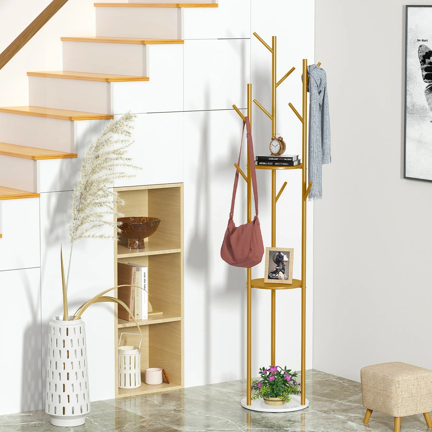 Gold Marble Coat Rack
