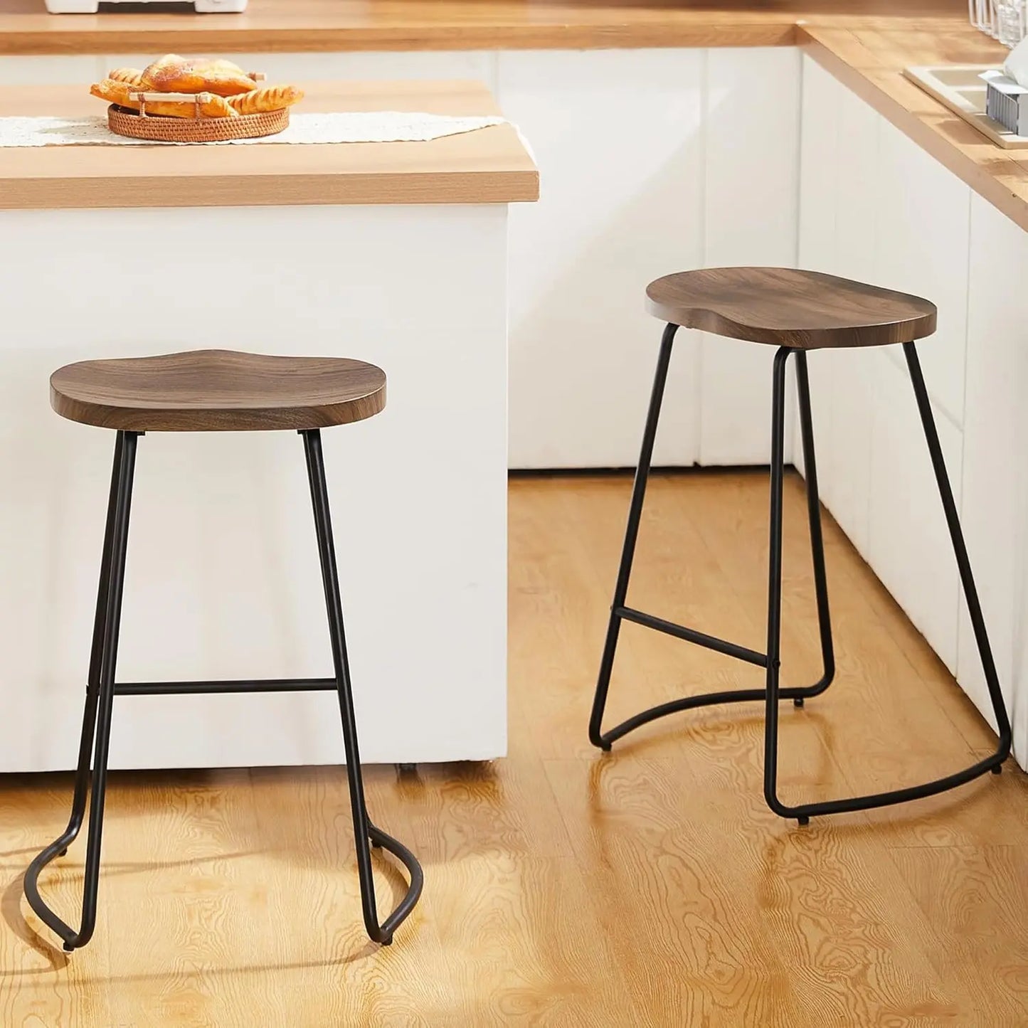 Industrial Wood Bar Stools