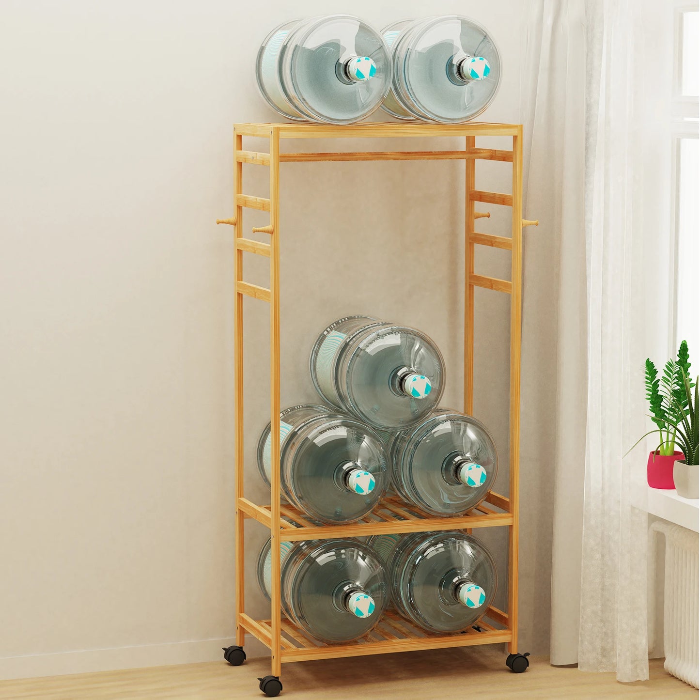 Bamboo Rolling Coat Rack