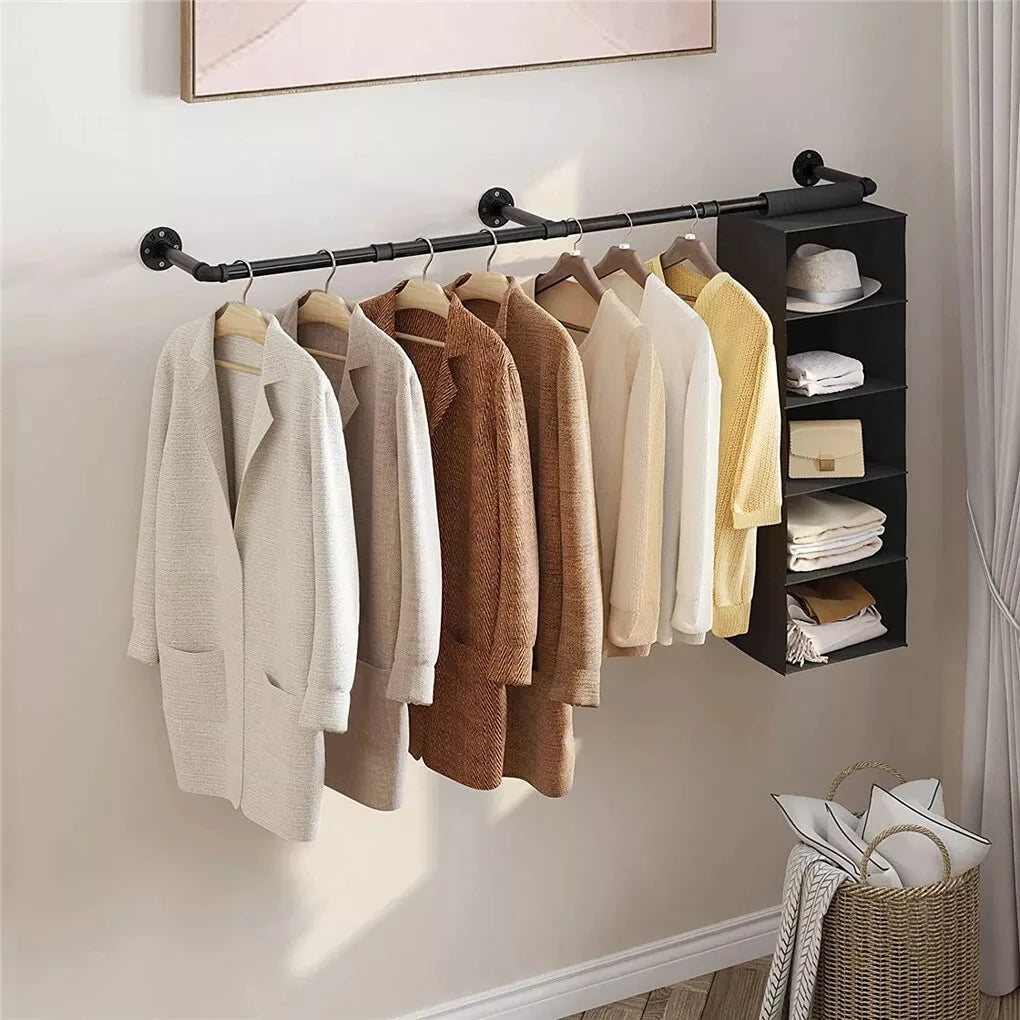 Industrial Wall Clothes Rack