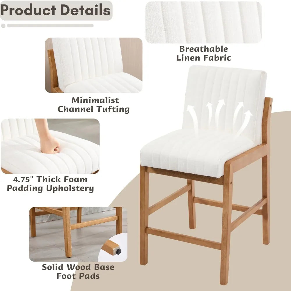Rustic Linen Bar Stools