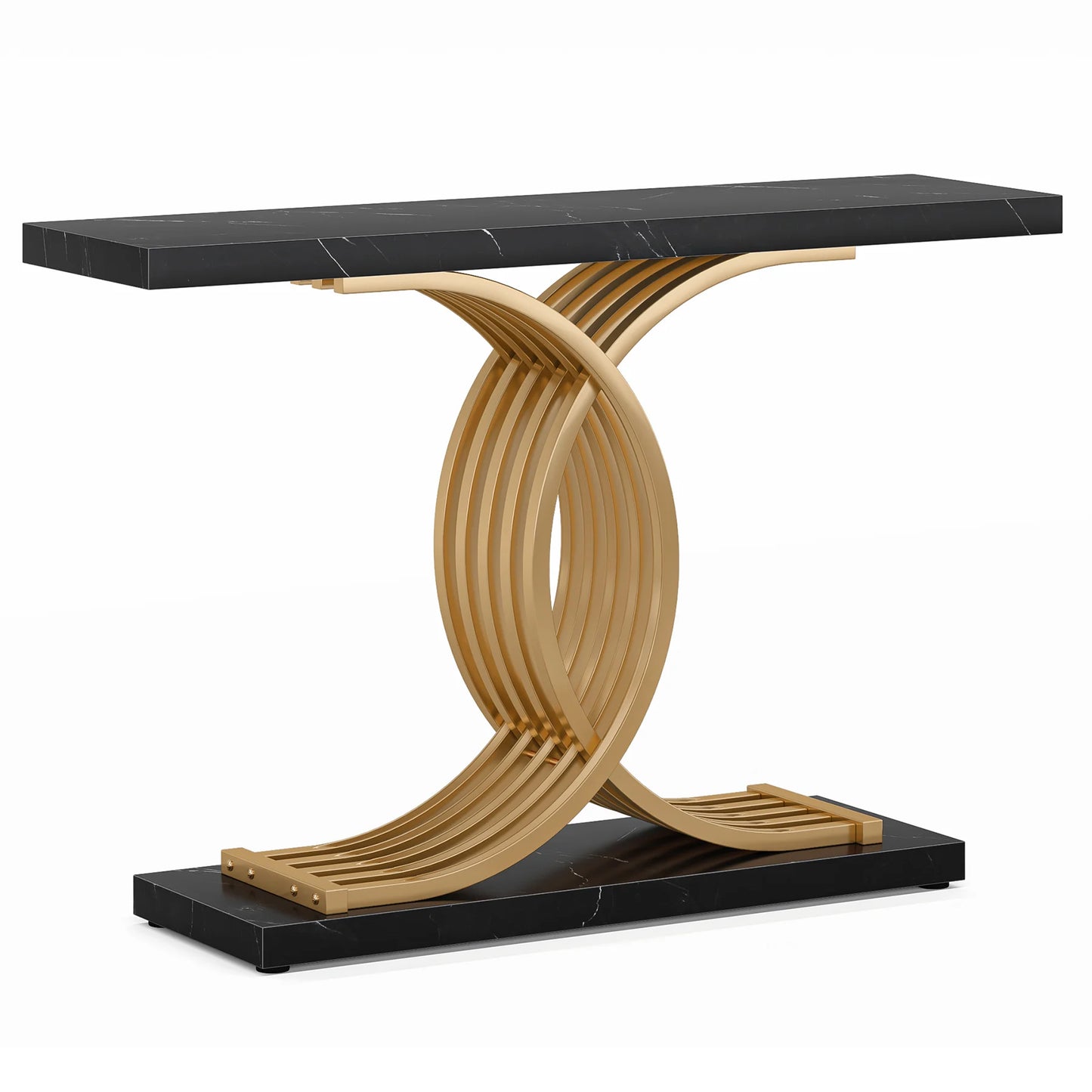 Gold Faux Marble Console