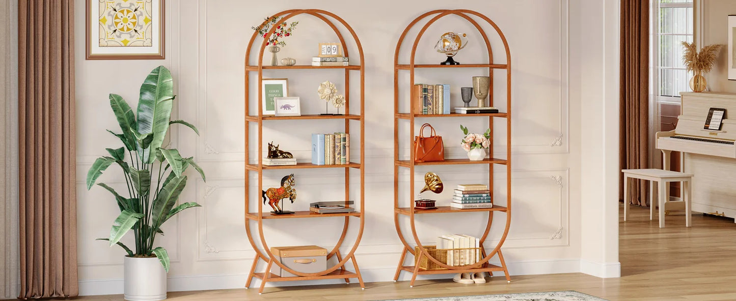 Arched 5‑Tier Bookcase