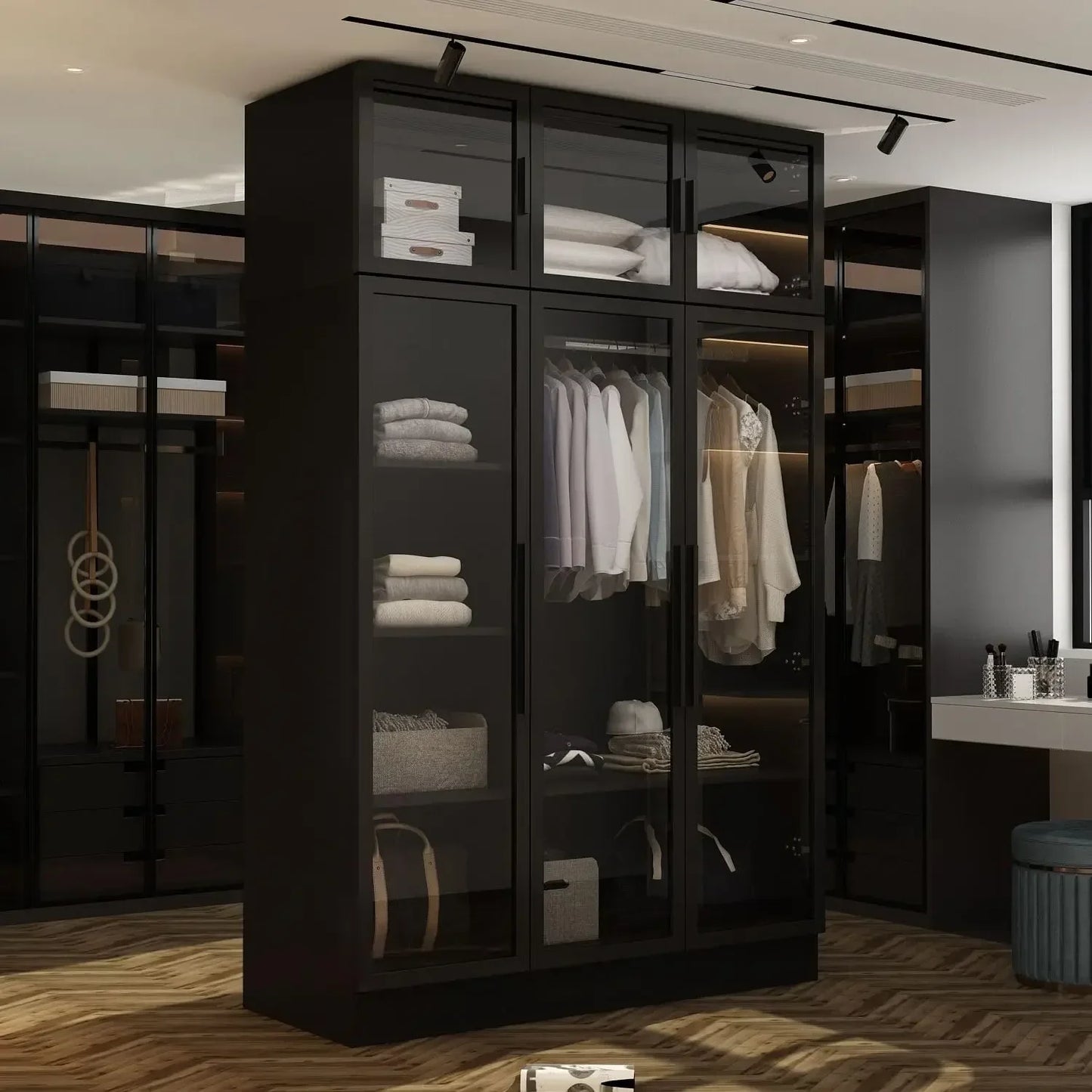 Glass Wardrobe Cabinet