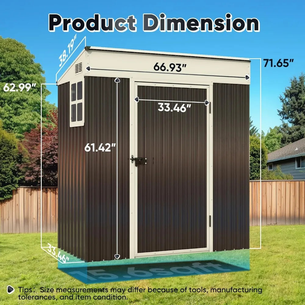 5×3 FT Compact Metal Storage Shed