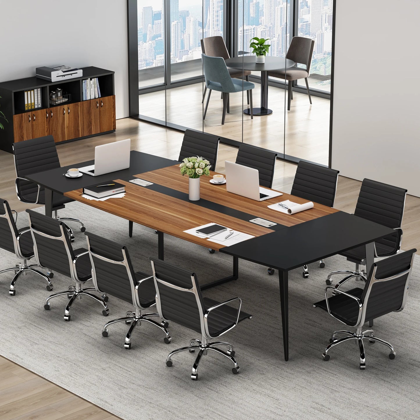 Boat-Shaped Conference Table