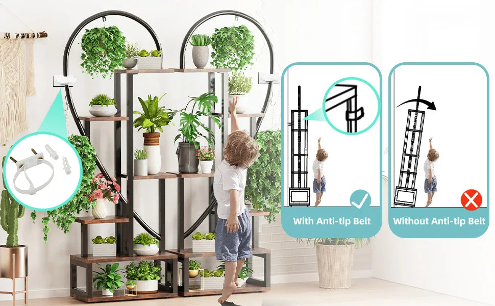 Heart-Shaped Plant Rack