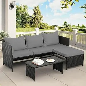Rattan Loveseat Trio