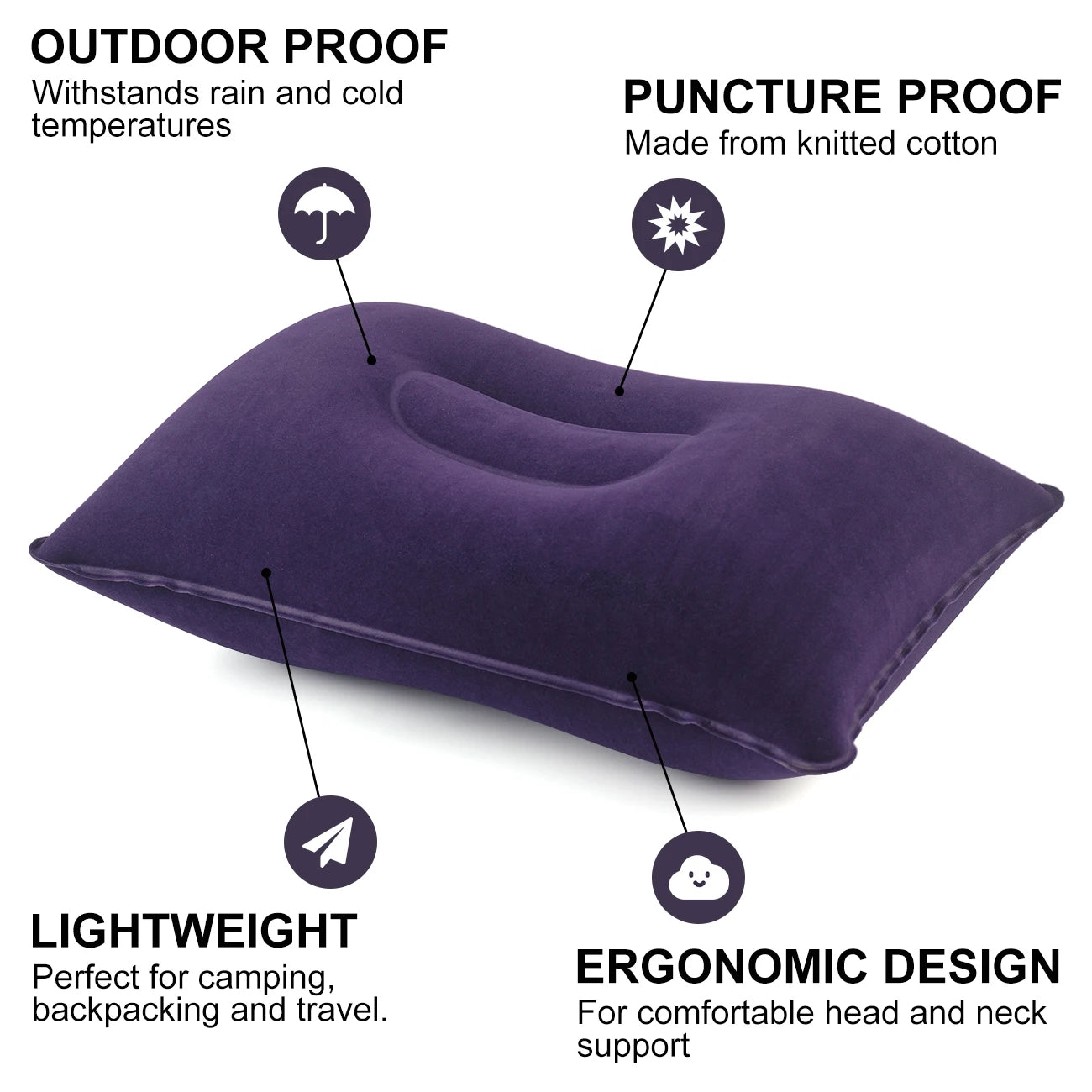 2 pieces of inflatable square pillow
