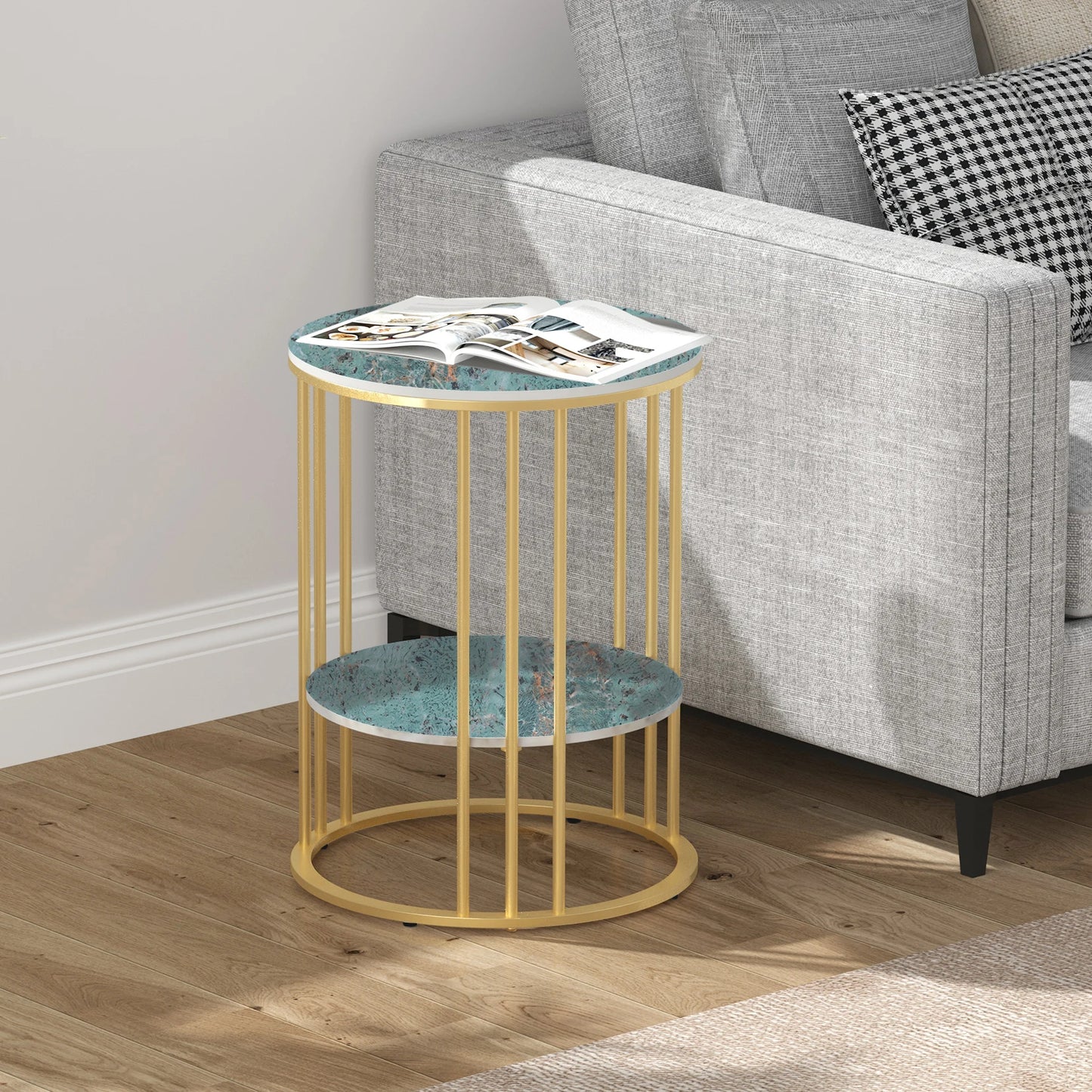 Round Marble Coffee Side Table