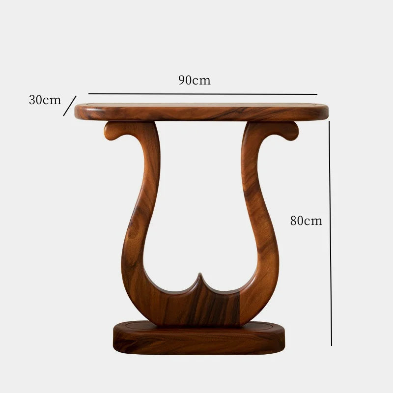 Modern Corner Console Table – Nordic Wooden Entryway Table for Hallways and Living Room Spaces