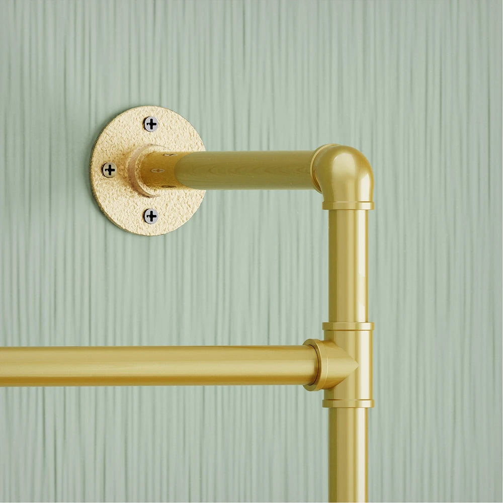 Industrial Gold Clothes Rack