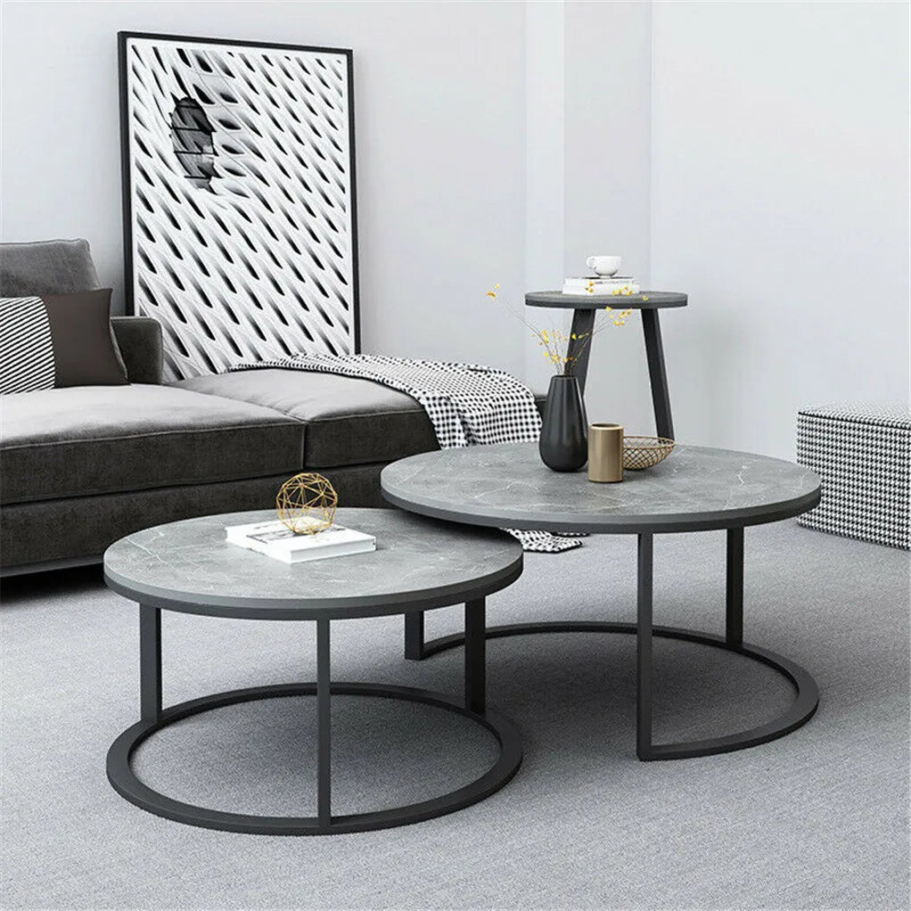 Set of 2 Marble Nesting Tables