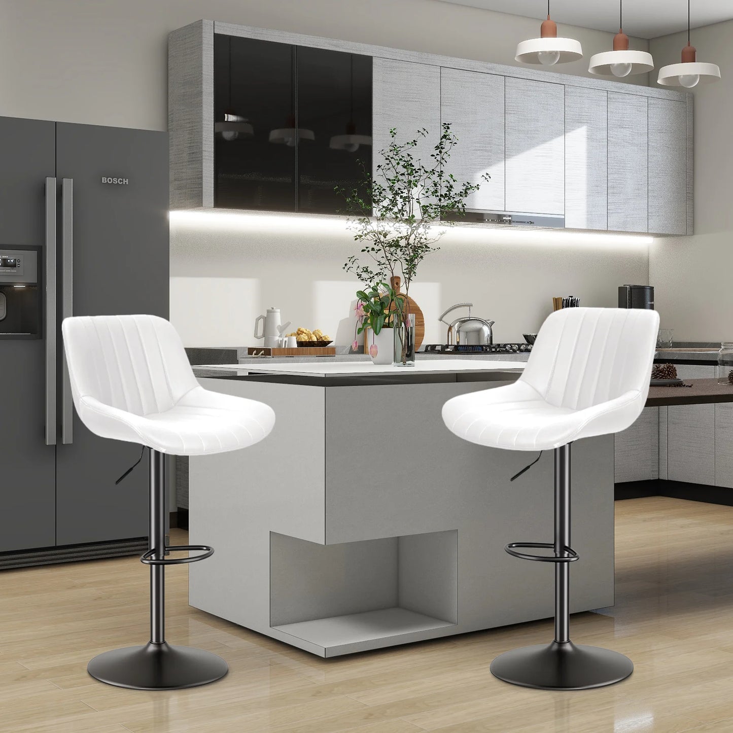Rotating Counter Fabric Stool