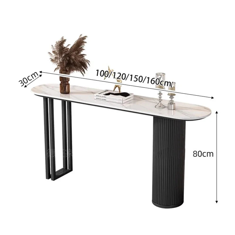 Nordic Midcentury Console Table – Modern Metal Entryway Table for Hallways and Living Room Luxury Décor
