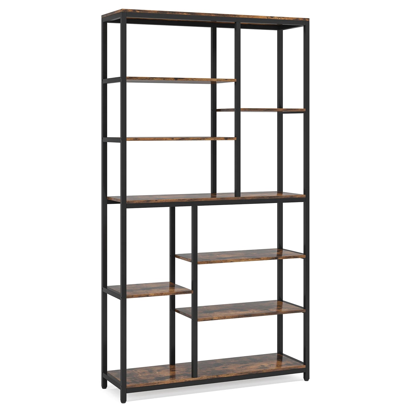 Staggered 8‑Tier Bookcase