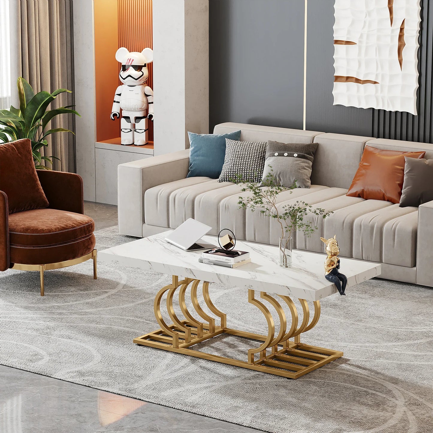 Faux Marble Coffee Table