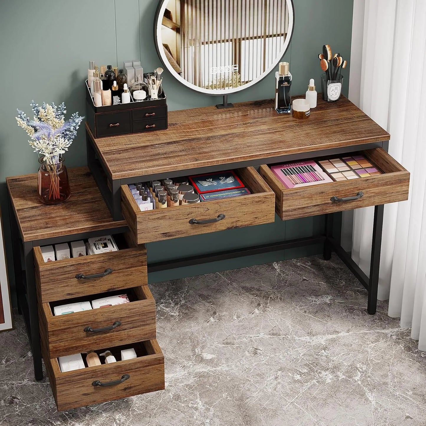 5 Drawer Vanity Desk