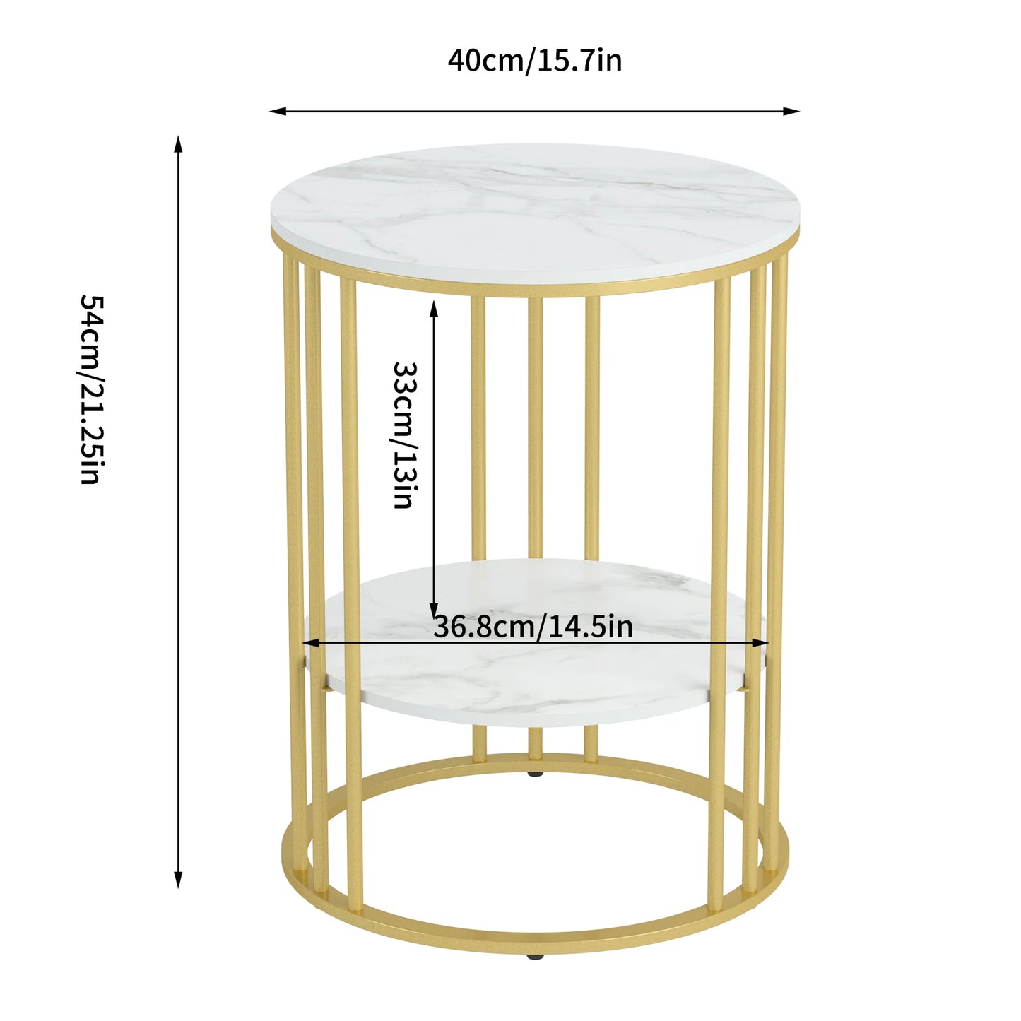 Round Marble Coffee Side Table