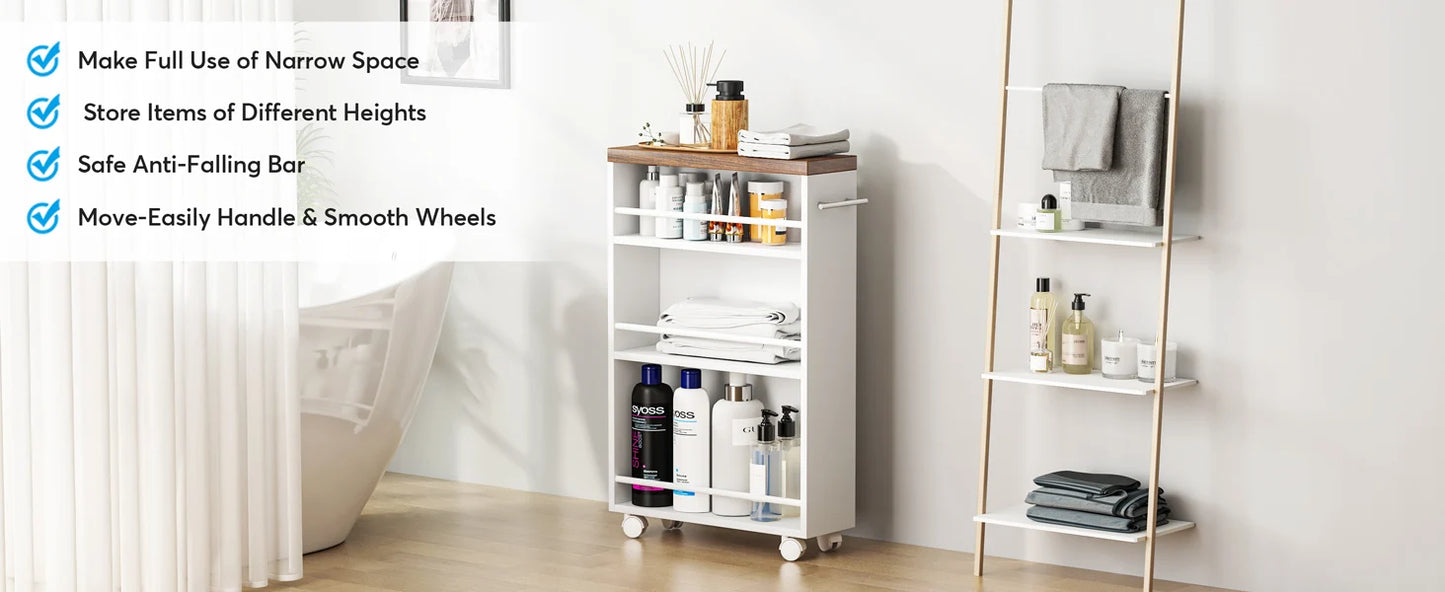 Slim Rolling Utility Cart
