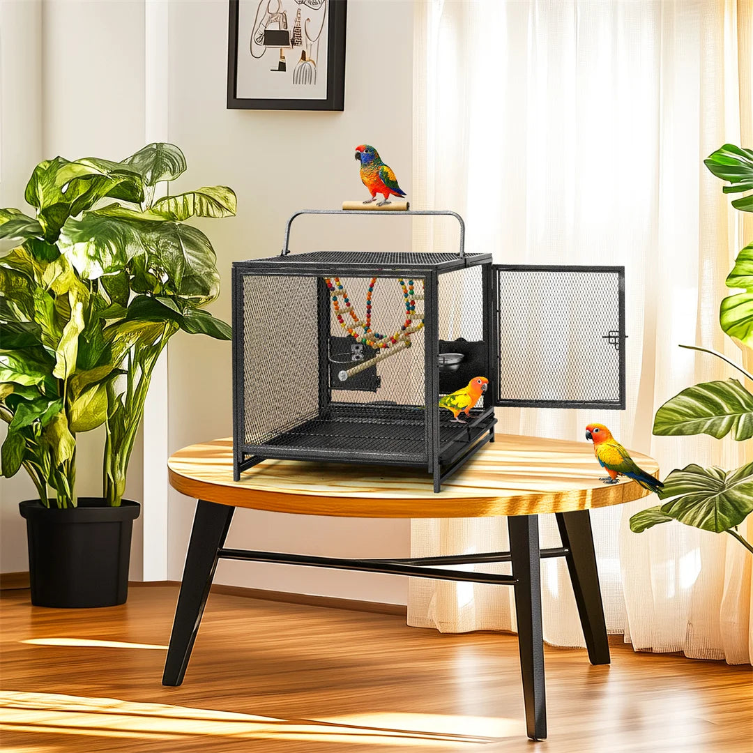 Portable Bird Cage with Hammock and Tray