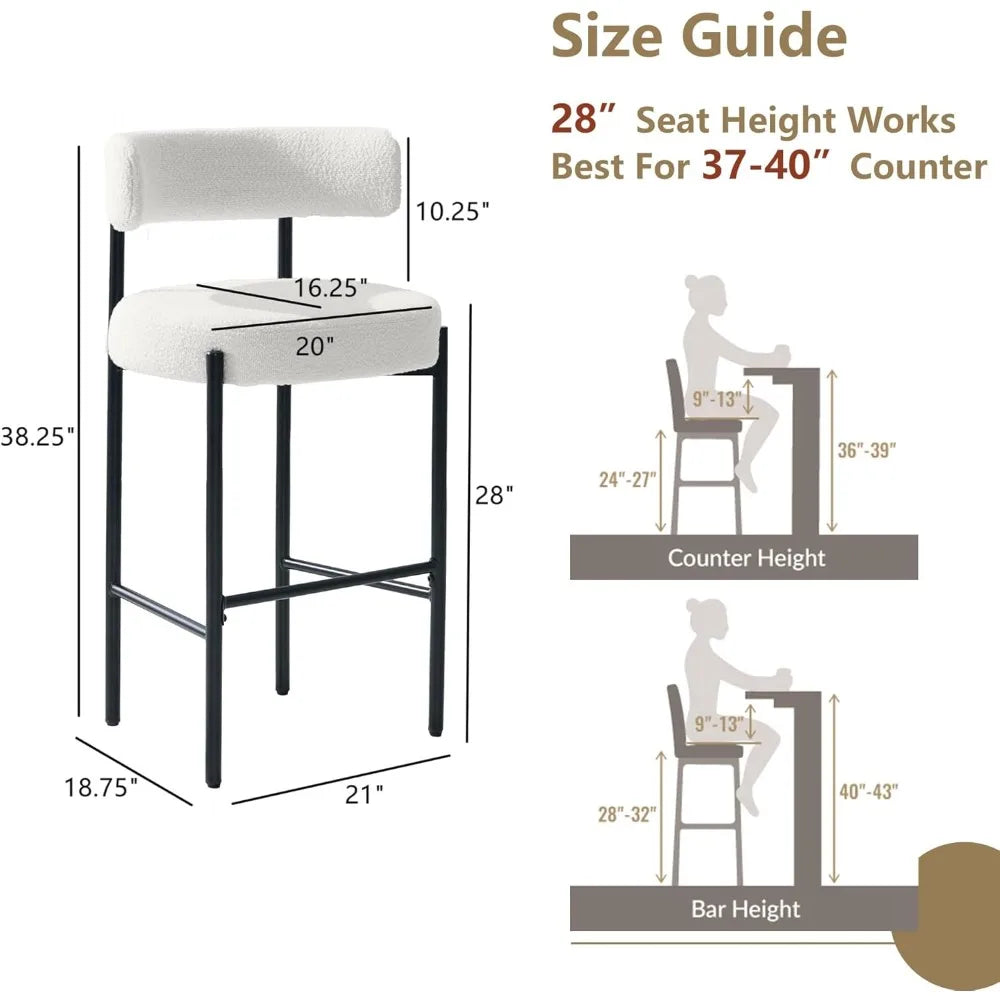 White Bar Height Stools Set