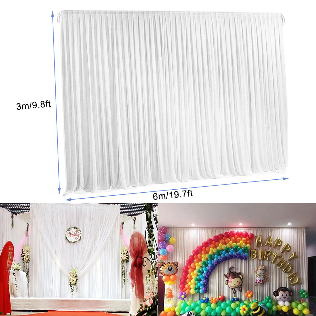 White Wedding Backdrop Curtain