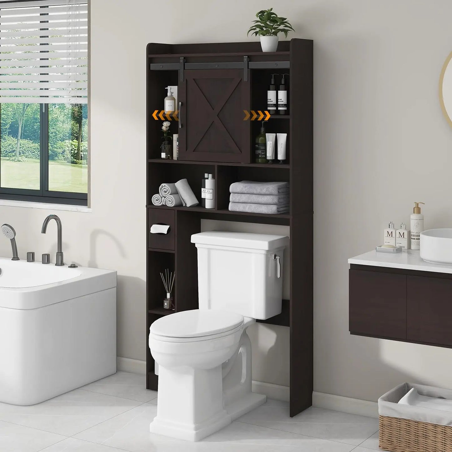 Wooden Over the Toilet Storage Cabinet