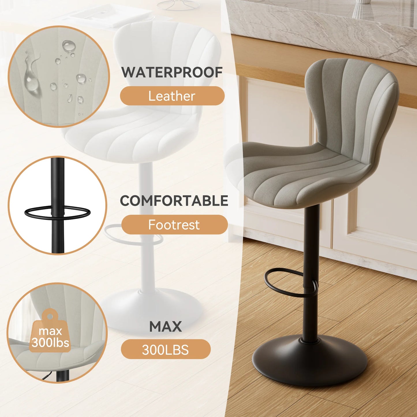 Adjustable Bar Chairs Set