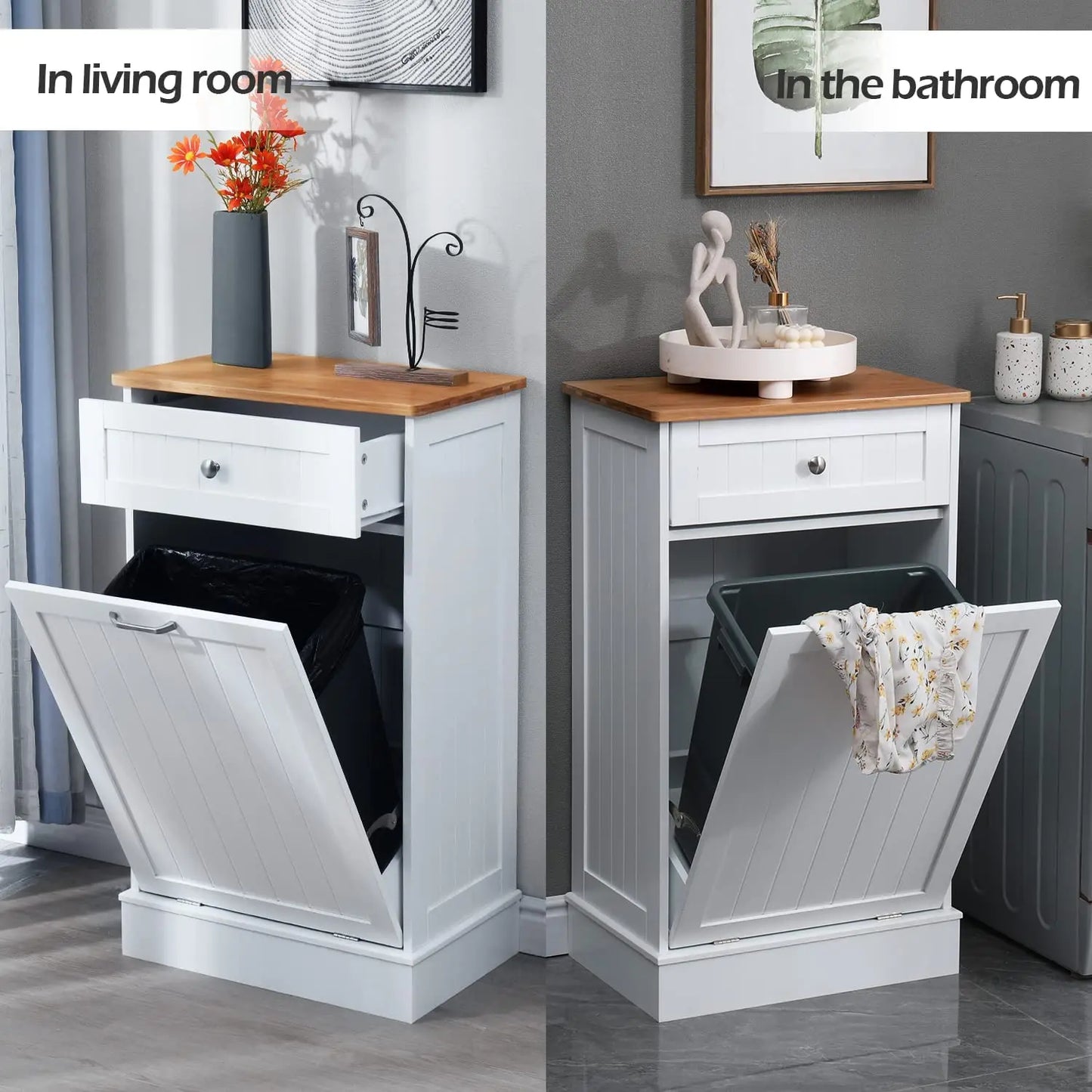 Single Trash Cabinet Tilt Out Freestanding